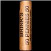 Image 4 : Mixed small cents 1c orig shotgun roll, 1919-d Wheat Cent, 1896 Indian Cent other end, brinks Wrappe