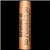 Image 4 : Mixed small cents 1c orig shotgun roll, 1919-s Wheat Cent, 1892 Indian Cent other end, brinks Wrappe