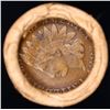 Image 2 : Mixed small cents 1c orig shotgun roll, 1916-s Wheat Cent, 1883 Indian Cent other end, brinks Wrappe