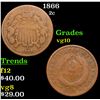 Image 1 : 1866 Two Cent Piece 2c Grades vg+