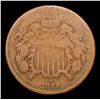 Image 2 : 1866 Two Cent Piece 2c Grades vg+