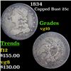 Image 1 : 1834 Capped Bust Quarter 25c Grades vg+