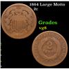 Image 1 : 1864 Large Motto Two Cent Piece 2c Grades vg, very good