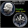 Image 1 : Proof 1994-s Silver Roosevelt Dime 10c Grades GEM++ Proof Deep Cameo