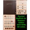 Image 1 : Partial Buffalo 5c Dansco folder 1915-1938, 40 coins.