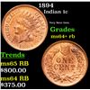 Image 1 : 1894 Indian Cent 1c Grades Choice+ Unc RB