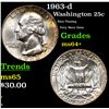 Image 1 : 1963-d Washington Quarter 25c Grades Choice+ Unc
