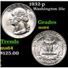 Image 1 : 1932-p Washington Quarter 25c Grades Choice Unc