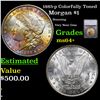 Image 1 : 1885-p Morgan Dollar Colorfully Toned $1 Graded ms64+ By SEGS