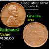 Image 1 : 1938-p Lincoln Cent Mint Error 1c Grades xf+