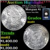 Image 1 : ***Auction Highlight*** NGC 1880-cc 8/7 Top-100 Morgan Dollar Vam-5 "8/7 High Overdate" GSA Hoard $1