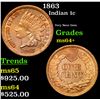 Image 1 : 1863 Indian Cent 1c Grades Choice+ Unc