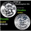 Image 1 : 1946-p Washington Quarter 25c Grades Choice+ Unc