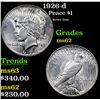 Image 1 : 1926-d Peace Dollar $1 Grades Select Unc