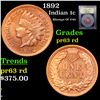 Image 1 : Proof 1892 Indian Cent 1c Graded Choice Proof RD By USCG