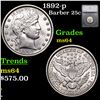 Image 1 : 1892-p Barber Quarter 25c Graded ms64 By SEGS
