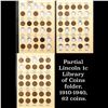 Image 1 : Partial Lincoln 1c Library of Coins folder, 1910-1940, 62 coins.