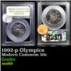 Image 1 : 1992-p Olympics Modern Commem Half Dollar 50c Graded Gem+++++ Unc BY USCG