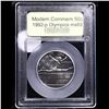 Image 2 : 1992-p Olympics Modern Commem Half Dollar 50c Graded Gem+++++ Unc BY USCG