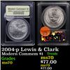 Image 1 : 2004-p Lewis & Clark Modern Commem Dollar $1 Graded ms70, Perfection BY USCG