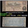 Image 1 : 1864 $5 Confederate Note, T69 Grades vf+