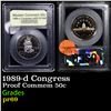 Image 1 : Proof 1989-d Congress Modern Commem Half Dollar 50c Graded GEM++ Proof Deep Cameo BY USCG