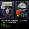 Image 1 : Proof 1995-P Olympics Cycling Modern Commem Dollar $1 Graded GEM++ Proof Deep Cameo BY USCG