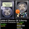 Image 1 : 1986-d Statue Of Liberty Modern Commem Half Dollar 50c Graded ms70, Perfection BY USCG