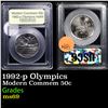 Image 1 : 1992-p Olympics Modern Commem Half Dollar 50c Graded Gem+++++ Unc BY USCG