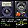 Image 1 : Proof 1982-S Washington Modern Commem Half Dollar 50c Graded GEM++ Proof Deep Cameo BY USCG