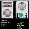 Image 1 : NGC 1885-o Morgan Dollar $1 Graded ms64 By NGC
