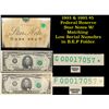 Image 1 : Pair of 1993 & 1995 $5 Federal Reserve Star Notes With Matching Low Serials Gem+ CU in B.E.P Folder.