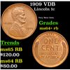 Image 1 : 1909 VDB Lincoln Cent 1c Grades Choice+ Unc RB