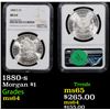 Image 1 : NGC 1880-s Morgan Dollar $1 Graded ms64 By NGC