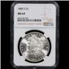 Image 2 : NGC 1880-s Morgan Dollar $1 Graded ms64 By NGC