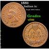 Image 1 : 1881 Indian Cent 1c Grades vf++