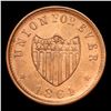 Image 3 : 1864 Union For Ever Civil War Token 1c Grades Unc+ RB