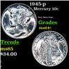Image 1 : 1945-p Mercury Dime 10c Grades Choice+ Unc