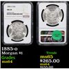 Image 1 : NGC 1885-o Morgan Dollar $1 Graded ms64 By NGC