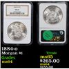 Image 1 : NGC 1884-o Morgan Dollar $1 Graded ms64 By NGC