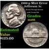 Image 1 : 1966-p Jefferson Nickel Mint Error 5c Grades GEM+ Unc