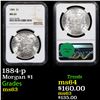 Image 1 : NGC 1884-p Morgan Dollar $1 Graded ms63 By NGC