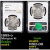 Image 1 : NGC 1885-o Morgan Dollar $1 Graded ms64 By NGC