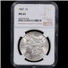 Image 2 : NGC 1887-p Morgan Dollar $1 Graded ms63 By NGC