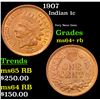 Image 1 : 1907 Indian Cent 1c Grades Choice+ Unc RB