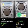 Image 1 : PCGS 1801 Draped Bust Large Cent 1c Graded ag3 By PCGS