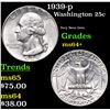 Image 1 : 1939-p Washington Quarter 25c Grades Choice+ Unc