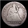 Image 2 : 1853 arrow & rays Seated Liberty Quarter 25c Grades vg details