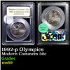 Image 1 : 1992-p Olympics Modern Commem Half Dollar 50c Graded Gem+++++ Unc BY USCG