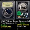 Image 1 : Proof 2017-P Boys Town Centennial Modern Commem Dollar $1 Graded GEM++ Proof Deep Cameo BY USCG